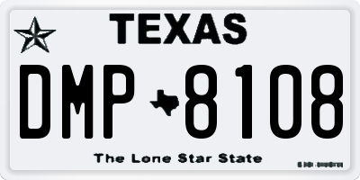 TX license plate DMP8108