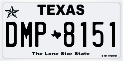 TX license plate DMP8151