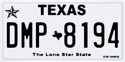 TX license plate DMP8194