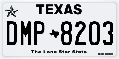 TX license plate DMP8203