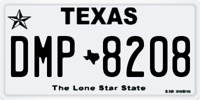 TX license plate DMP8208