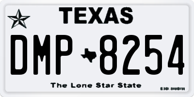 TX license plate DMP8254