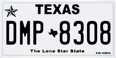 TX license plate DMP8308