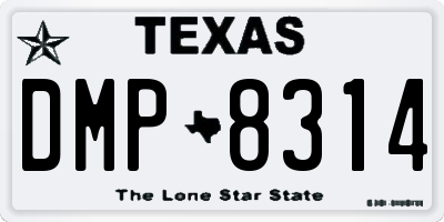 TX license plate DMP8314