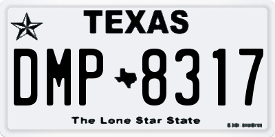 TX license plate DMP8317