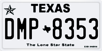 TX license plate DMP8353