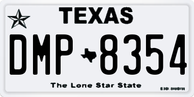 TX license plate DMP8354