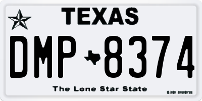 TX license plate DMP8374