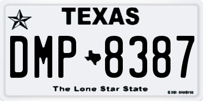 TX license plate DMP8387