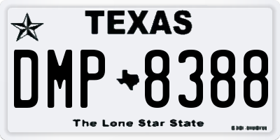 TX license plate DMP8388