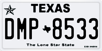 TX license plate DMP8533