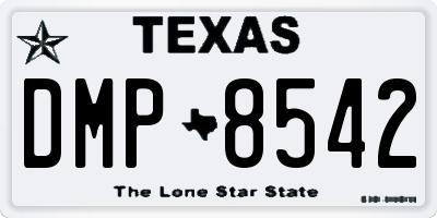 TX license plate DMP8542