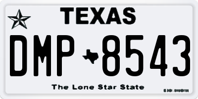 TX license plate DMP8543