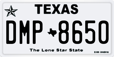 TX license plate DMP8650