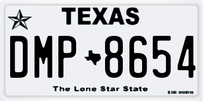 TX license plate DMP8654