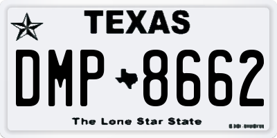 TX license plate DMP8662