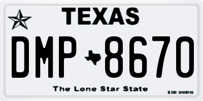 TX license plate DMP8670
