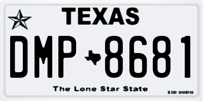 TX license plate DMP8681