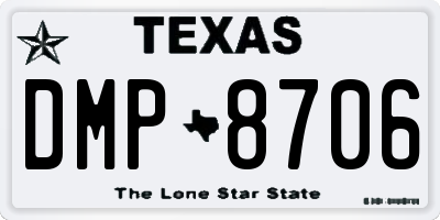 TX license plate DMP8706