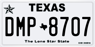 TX license plate DMP8707