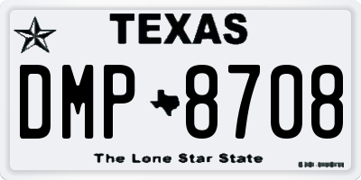 TX license plate DMP8708