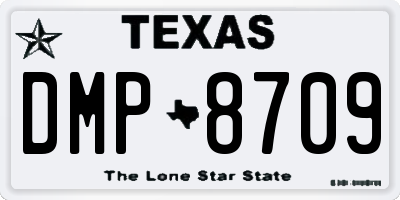TX license plate DMP8709