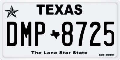 TX license plate DMP8725