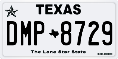 TX license plate DMP8729