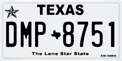 TX license plate DMP8751