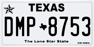 TX license plate DMP8753