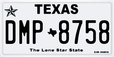 TX license plate DMP8758