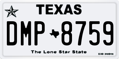 TX license plate DMP8759