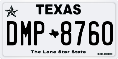 TX license plate DMP8760