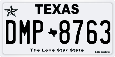 TX license plate DMP8763