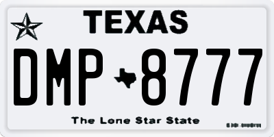 TX license plate DMP8777