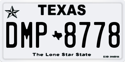 TX license plate DMP8778