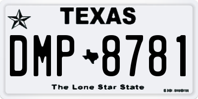 TX license plate DMP8781