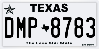 TX license plate DMP8783