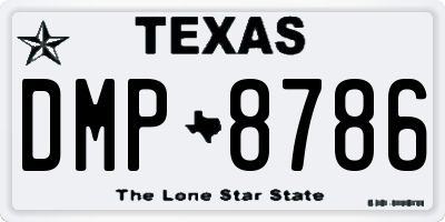 TX license plate DMP8786