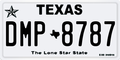 TX license plate DMP8787