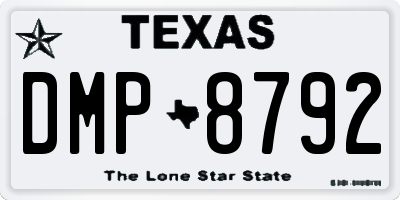 TX license plate DMP8792