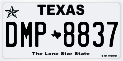 TX license plate DMP8837