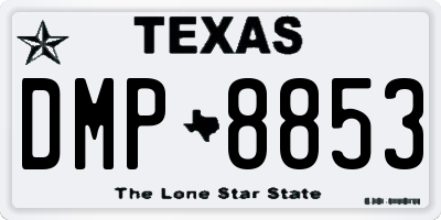 TX license plate DMP8853