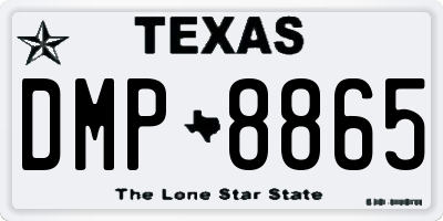 TX license plate DMP8865