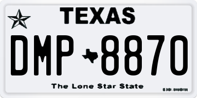 TX license plate DMP8870