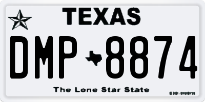 TX license plate DMP8874