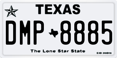 TX license plate DMP8885