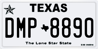 TX license plate DMP8890