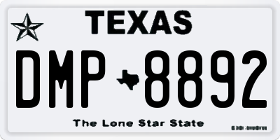 TX license plate DMP8892