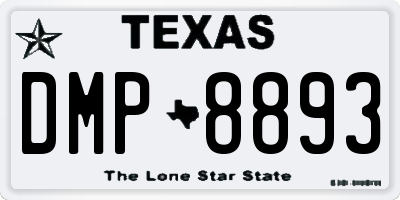 TX license plate DMP8893